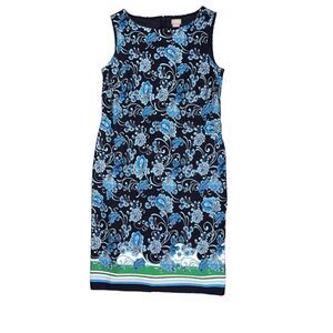 Chico's, Women's Mini Dress, Blue Green White Floral, CHICO'S SIZE 0 (US Small)